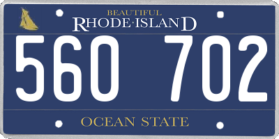 RI license plate 560702