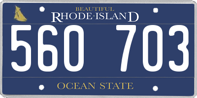RI license plate 560703
