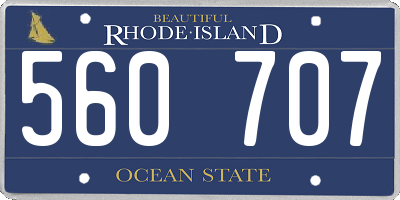 RI license plate 560707