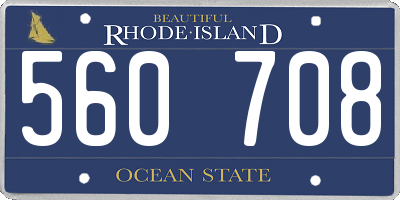 RI license plate 560708