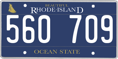 RI license plate 560709