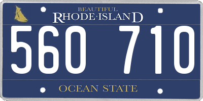 RI license plate 560710