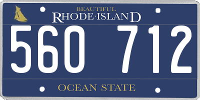 RI license plate 560712