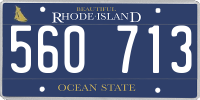RI license plate 560713