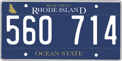 RI license plate 560714