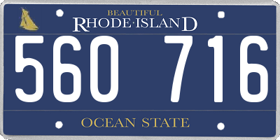 RI license plate 560716