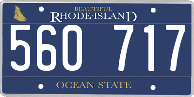 RI license plate 560717