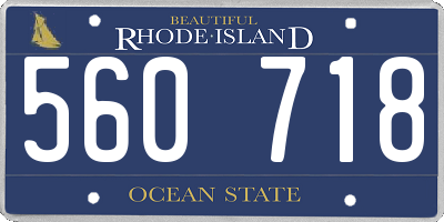 RI license plate 560718