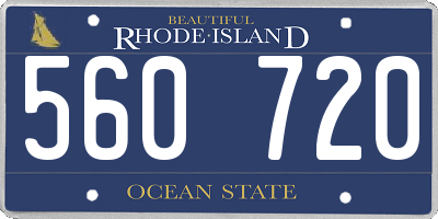 RI license plate 560720