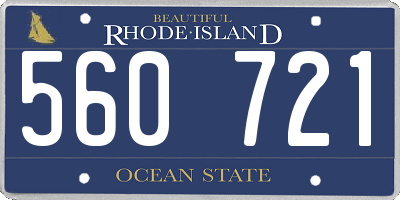 RI license plate 560721