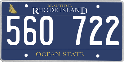 RI license plate 560722