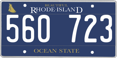 RI license plate 560723