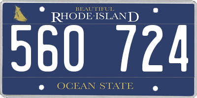 RI license plate 560724