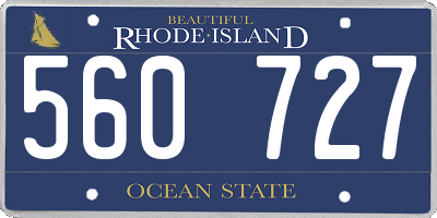 RI license plate 560727