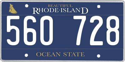 RI license plate 560728