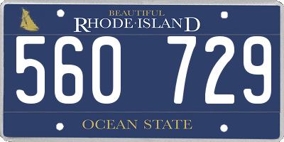 RI license plate 560729