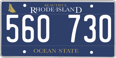 RI license plate 560730