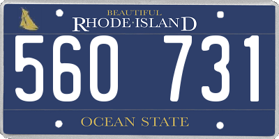 RI license plate 560731