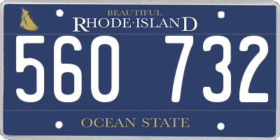 RI license plate 560732