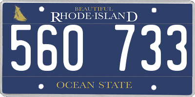 RI license plate 560733