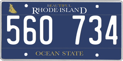RI license plate 560734