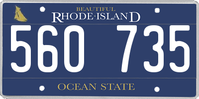 RI license plate 560735