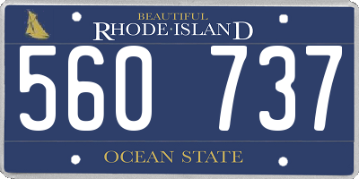 RI license plate 560737