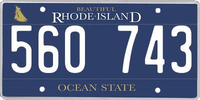 RI license plate 560743