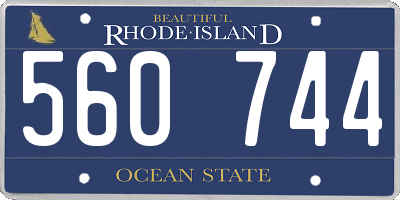 RI license plate 560744