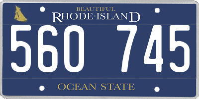 RI license plate 560745