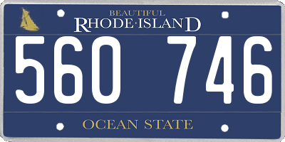RI license plate 560746