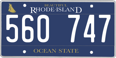 RI license plate 560747