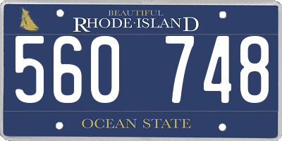 RI license plate 560748