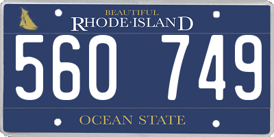 RI license plate 560749