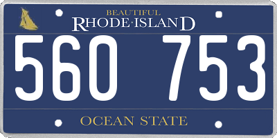 RI license plate 560753