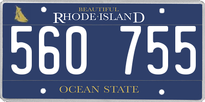 RI license plate 560755