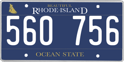 RI license plate 560756