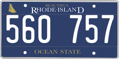 RI license plate 560757