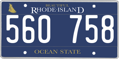 RI license plate 560758