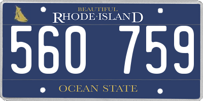 RI license plate 560759