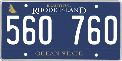 RI license plate 560760