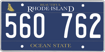 RI license plate 560762
