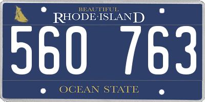 RI license plate 560763