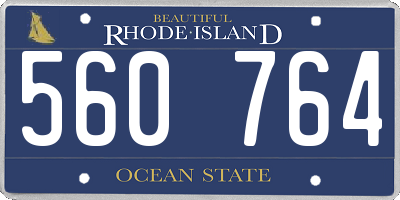 RI license plate 560764