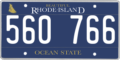 RI license plate 560766