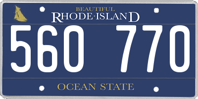 RI license plate 560770