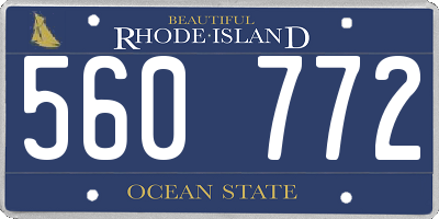 RI license plate 560772