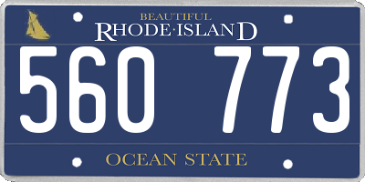 RI license plate 560773