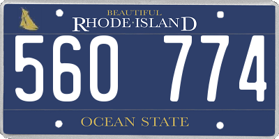 RI license plate 560774