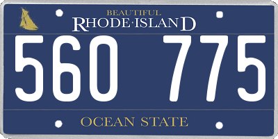 RI license plate 560775
